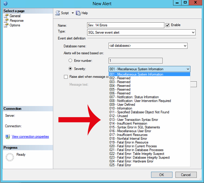 SQL Server Agent Alert Ayarlamak