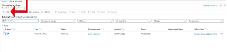 Azure Sanal Makine Oluşturma